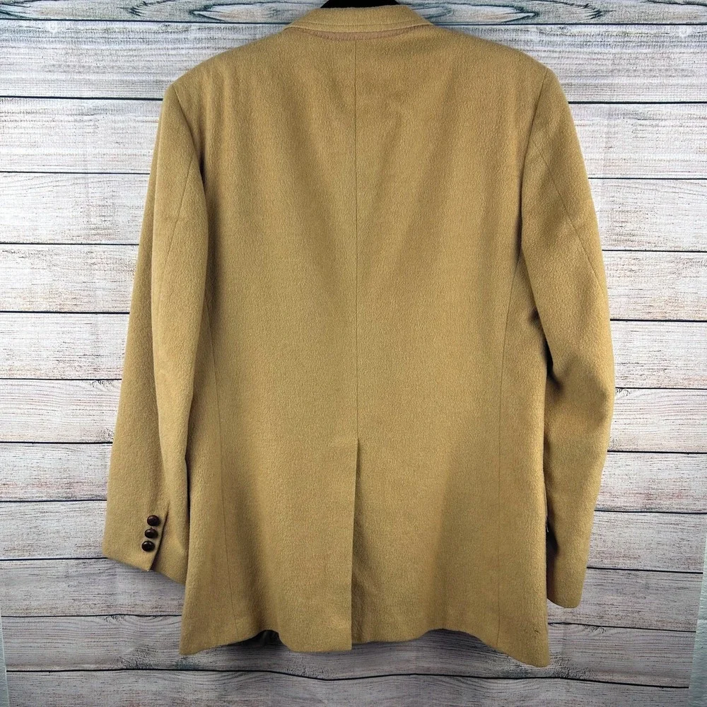 Men's‎ Tan 100% Camel Hair Blazer Jacket – Classic Two-Button Style
